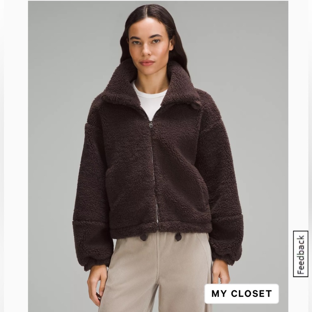 Lululemon Cinchable Fleece Zip Up, Espresso